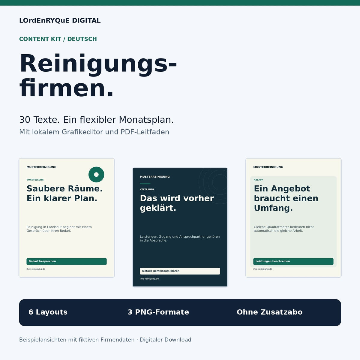 Social-Media-Content Kit für Reinigungsfirmen