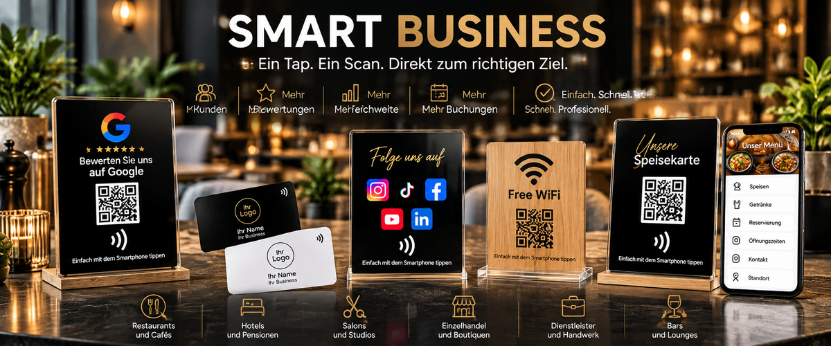 Smart Business NFC und QR Lösungen für lokale Unternehmen