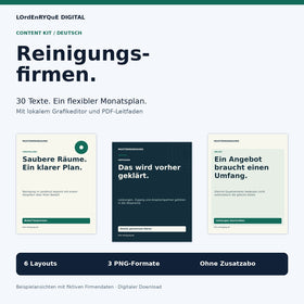 Content Kits für Reinigungsfirmen