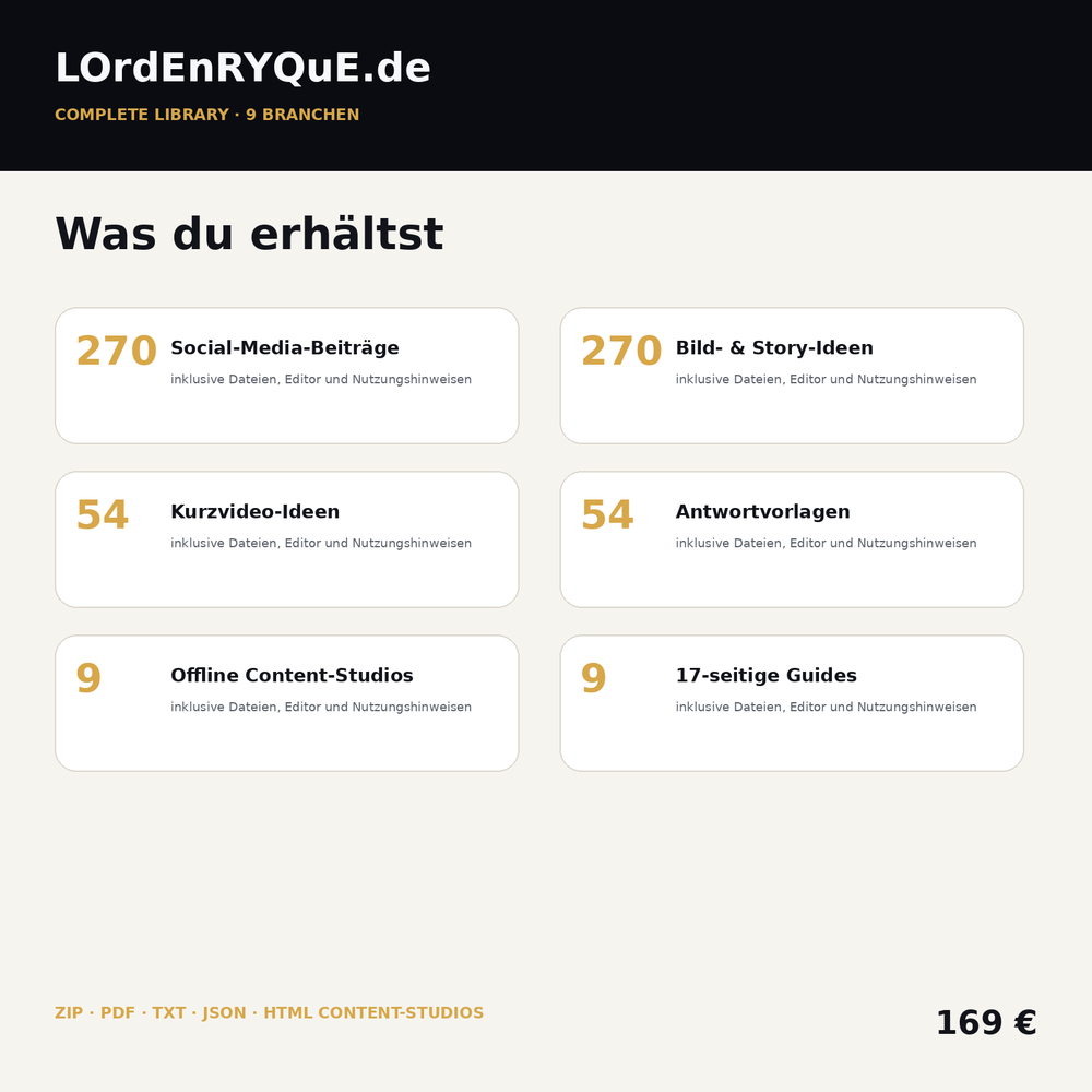 Complete Library – 9 Branchen – Lieferumfang