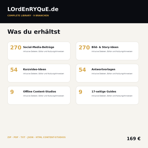 Complete Library – 9 Branchen – Lieferumfang