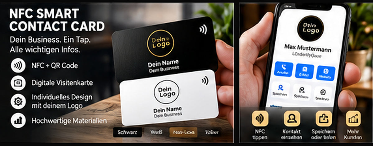 NFC Smart Contact Card – digitale Visitenkarte und Nutzung per Smartphone