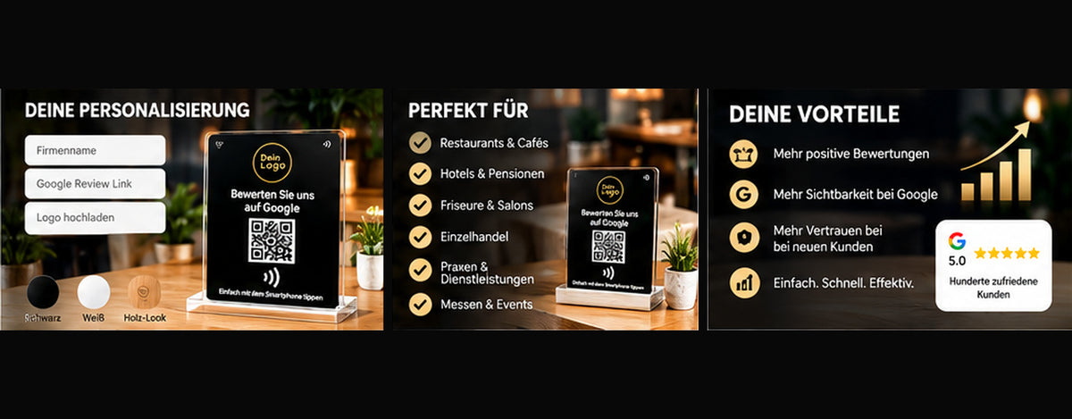 Google Review NFC Aufsteller – Personalisierung, Einsatzbereiche und Vorteile