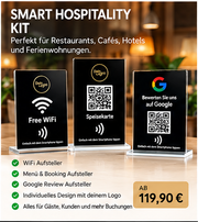 Smart Hospitality Kit – WiFi, Menü Booking und Google Reviews